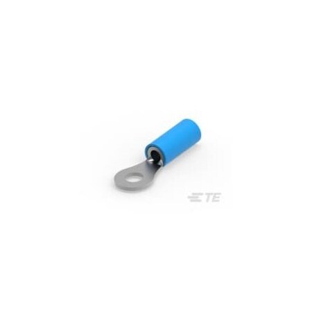 Te Connectivity Ring Terminal, #6 Stud Size, 14 AWG, 300 V, Nylon Insulated, Blue 51864-8